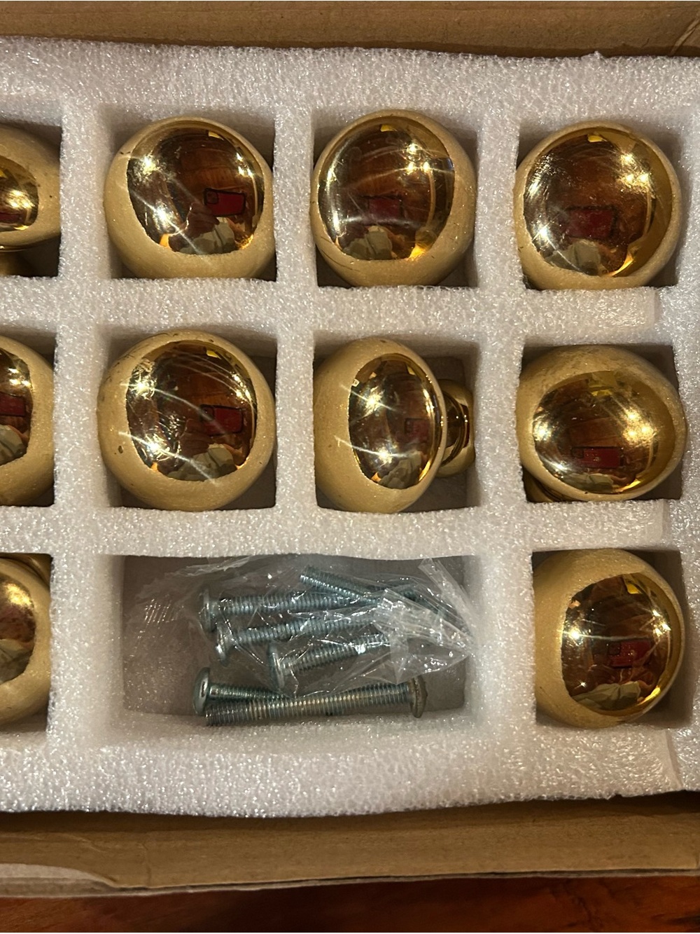Set of 10 Solid Brass Mushroom Cabinet Knobs